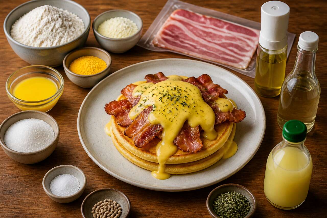 Recette de pancakes au lard grillé à la hollandaise
