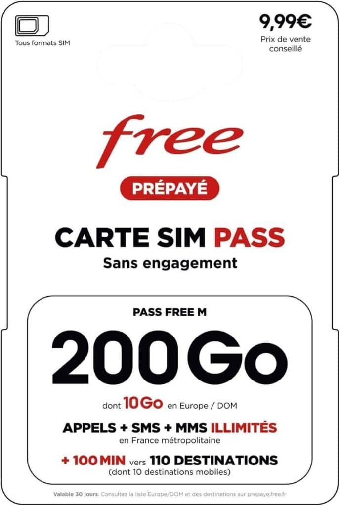 Test de la carte SIM Free Pass M : forfait 200 Go illimité sans engagement