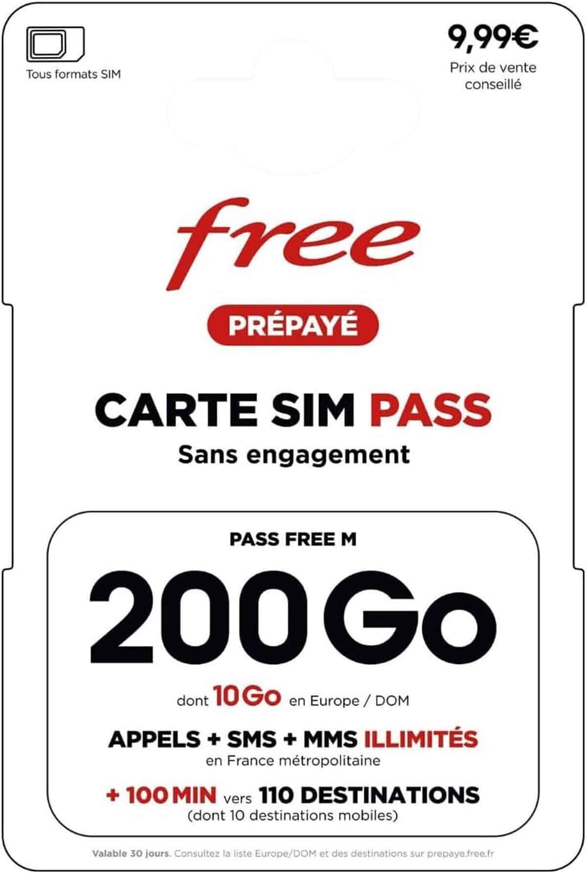 Test de la carte SIM Free Pass M : forfait 200 Go illimité sans engagement