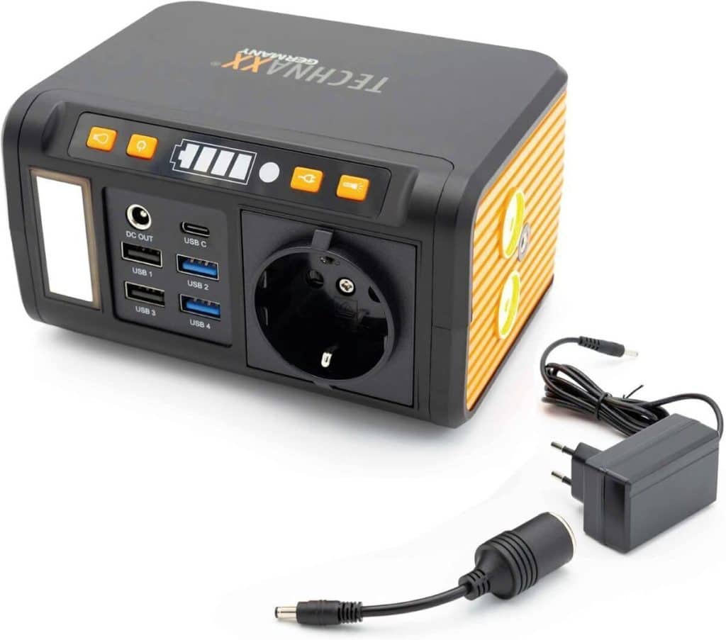 Test de la station d'énergie portable Technaxx TX-205+ 74Wh