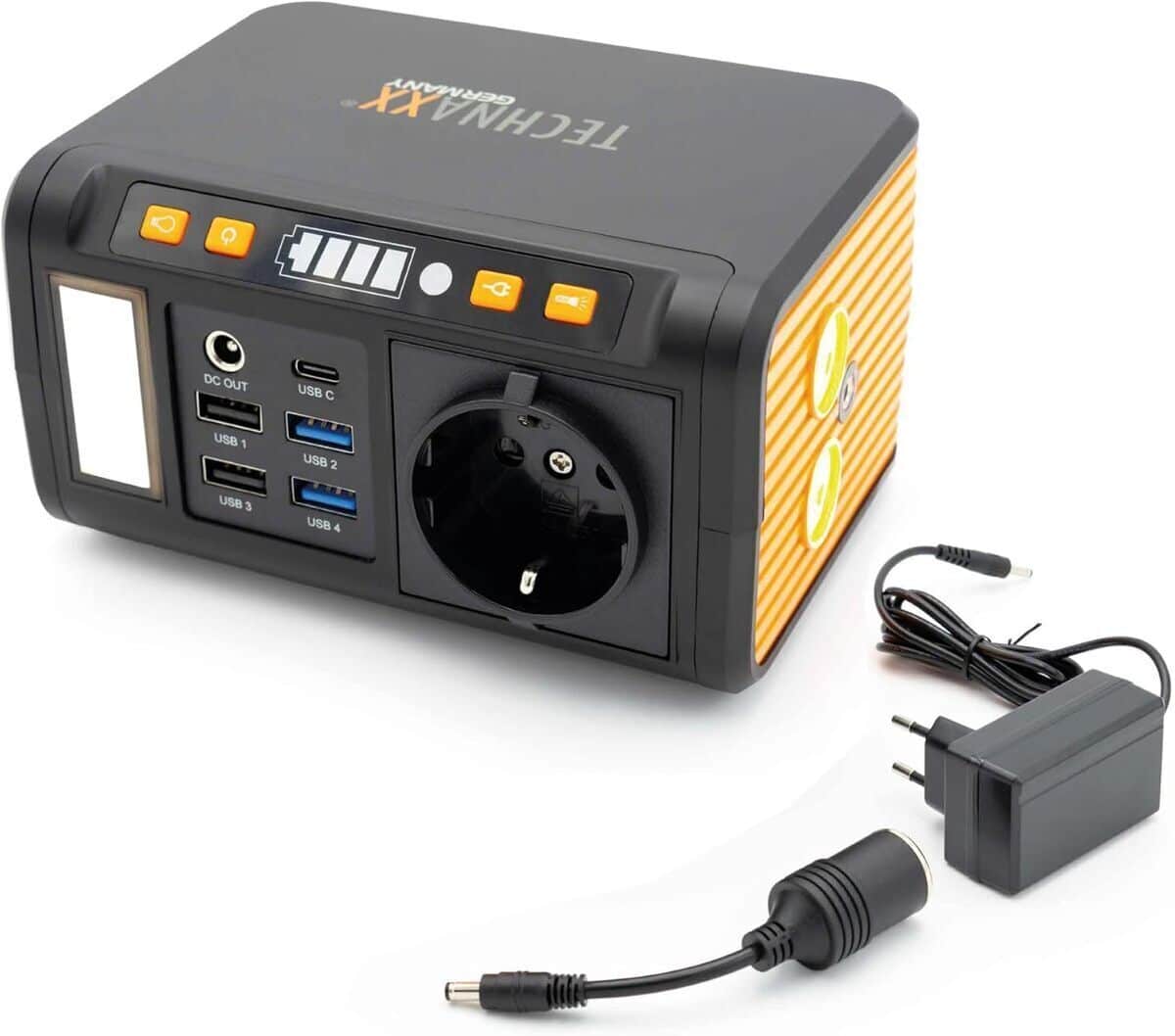 Test de la station d'énergie portable Technaxx TX-205+ 74Wh