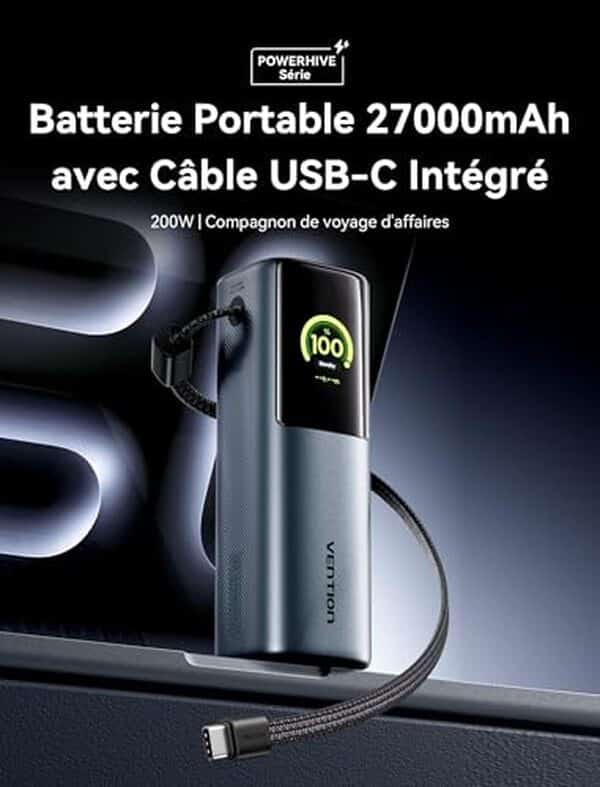 Découvrez notre test détaillé de la batterie externe Vention 27000mAh 200W : performances, rapidité de charge et puissance au banc d'essai. 
