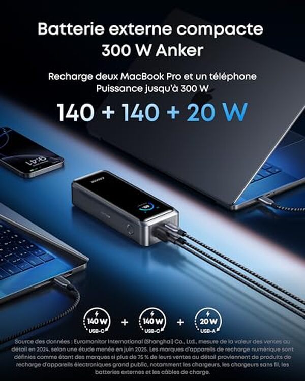 Test approfondi de la batterie Anker Prime 26250 mAh : puissance, performance et polyvalence pour tous vos appareils. Découvrez nos conclusions. 