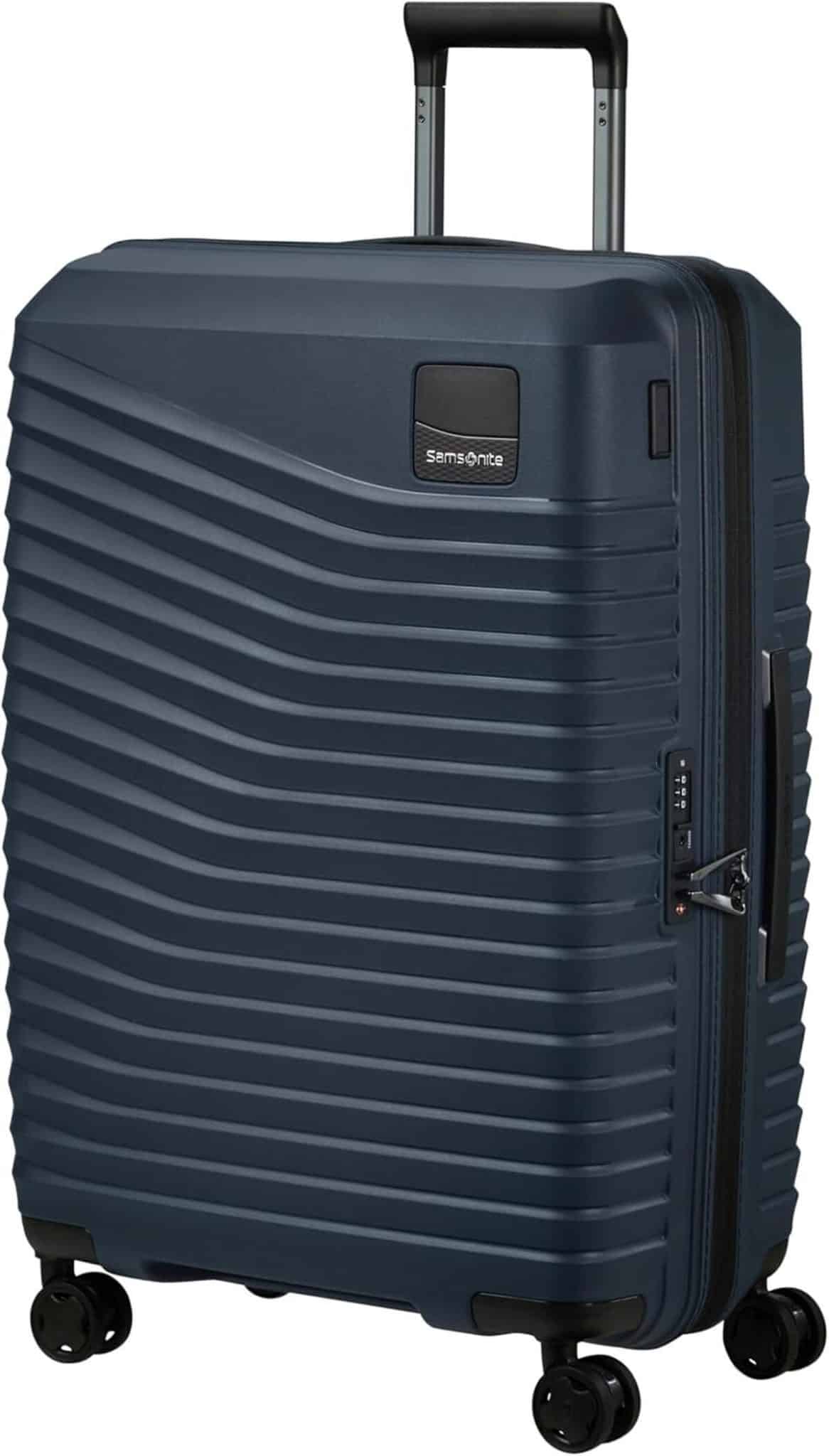 Test de la valise Samsonite Intuo Spinner M 69 cm : extensible et élégante en nuits bleues